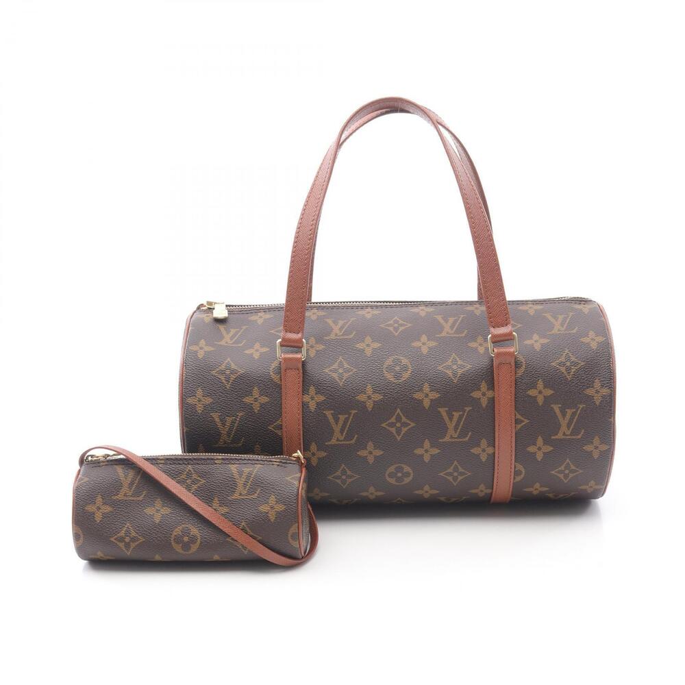 Louis Vuitton Papillon Monogram Handbag Canvas Leather Brown